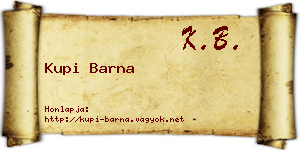 Kupi Barna névjegykártya