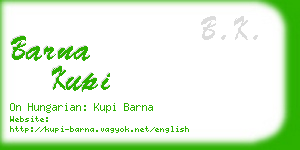 barna kupi business card